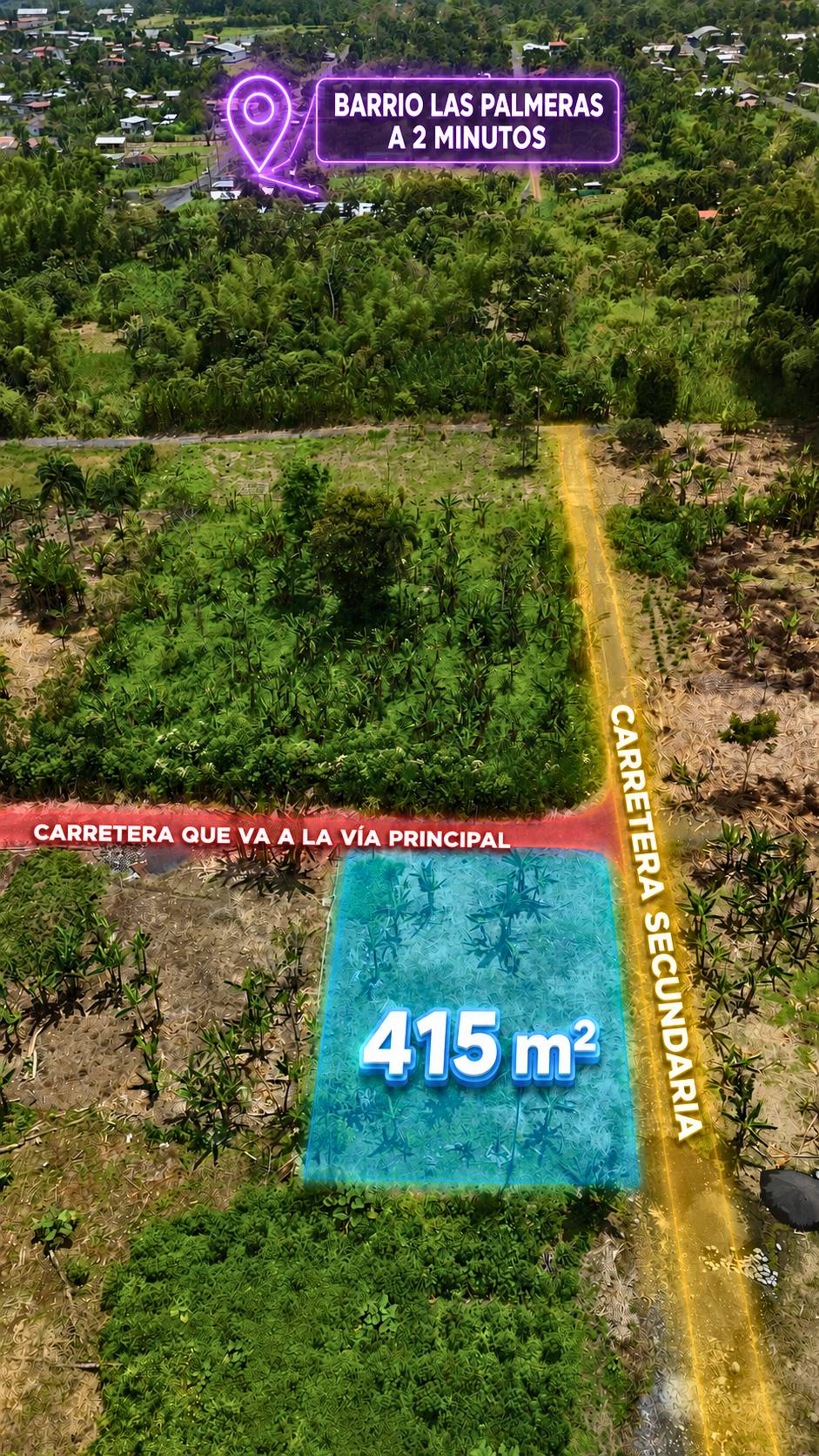 Terreno de 415 m² en Las Palmeras en Las Palmeras, Sevilla Don Bosco, Morona Santiago — vista 2